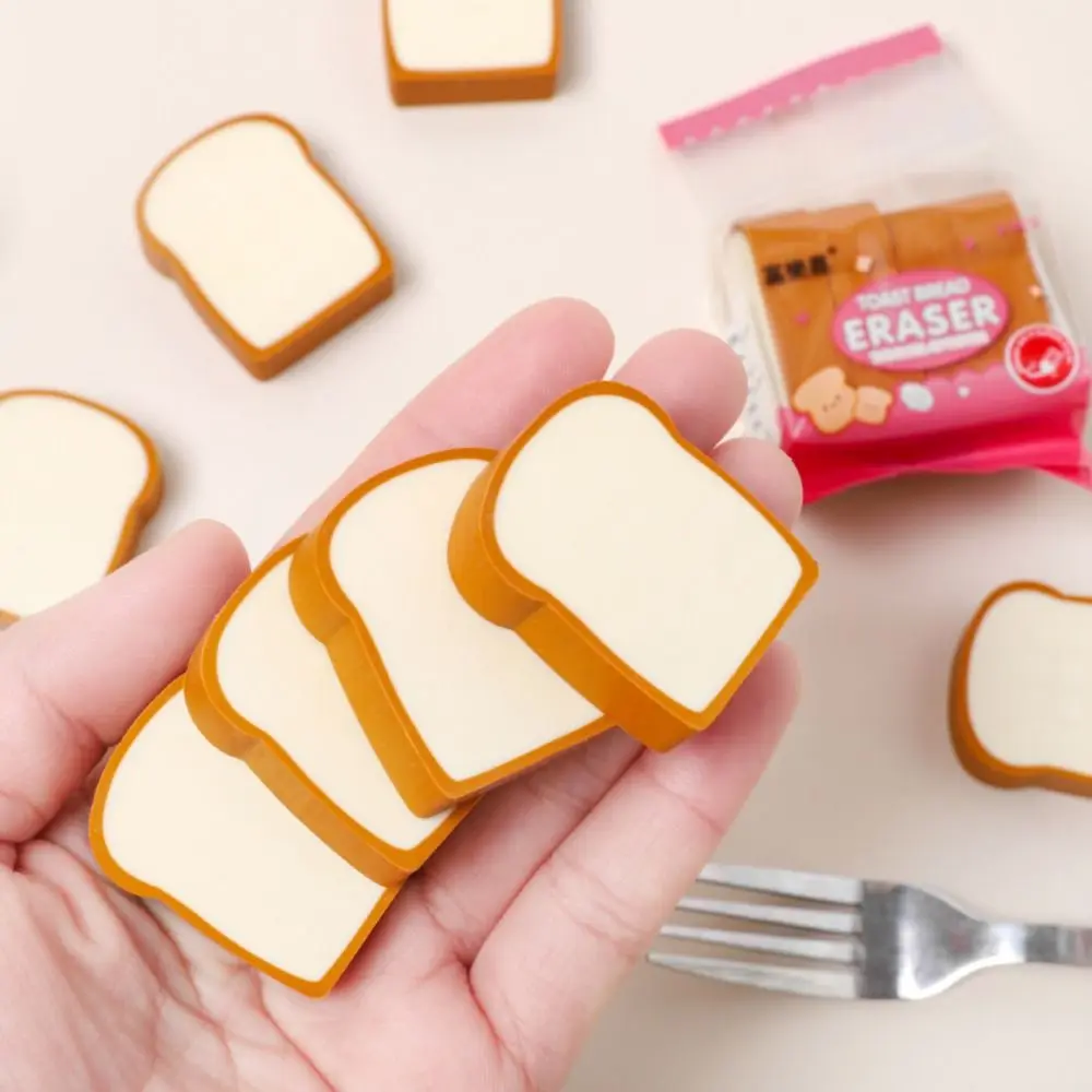 

Creative Biscuit/Toast/French Fries Soft Rubber Eraser School Office Supplies For Students Cool Prizes Correction Stationery