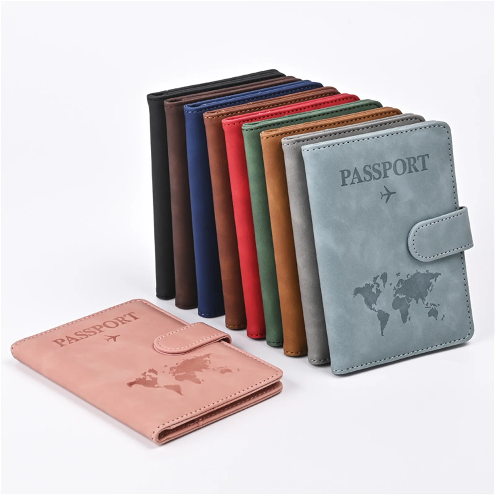 

Держатель для паспорта с карманом для денег и отделениями для карт, мужской и женский кошелек для паспорта, Обложка для паспорта с RFID-защитой