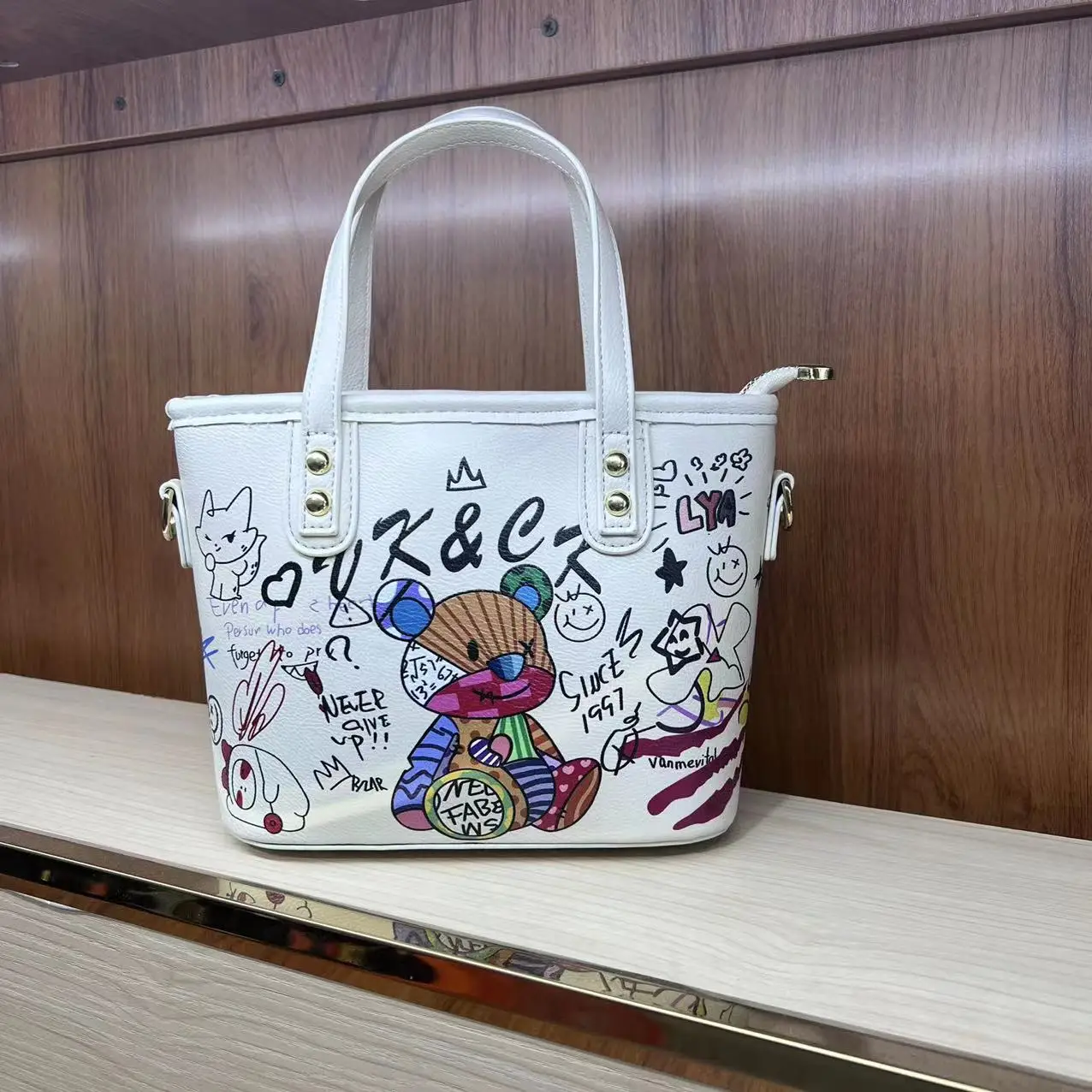 

Модная роскошная дизайнерская сумка YSGEYA, сумка-тоут через плечо с граффити для женщин, Высококачественная Милая женская сумка из искусстве...