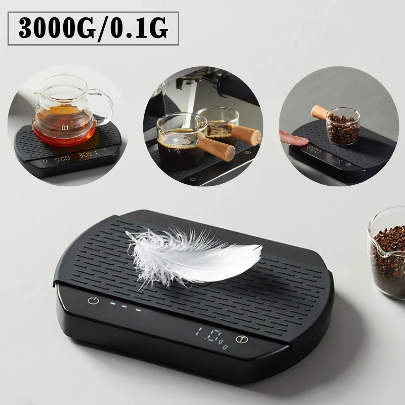 

Электронные весы с таймером для бытовой техники, итальянские электронные аксессуары для кофе, кофейные аксессуары 0,1 г/3 кг для кофейных зер...