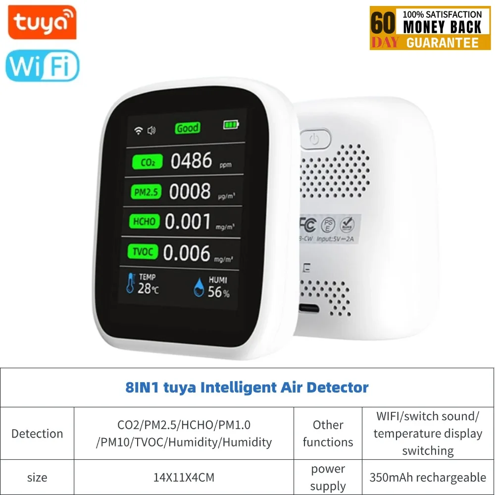 

meterk Туя WiFi 8 в 1 анализатор воздуха