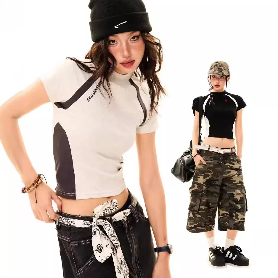 2024 новый стиль корейская летняя женская футболка с короткими рукавами для