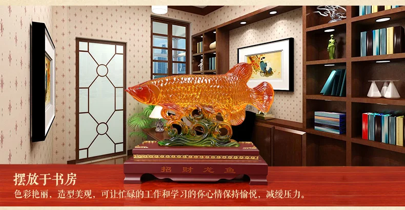 30см БОЛЬШОЙ # 2020 офис дом бизнес эффективный FENG SHUI талисман деньги рисунок 3D рыба