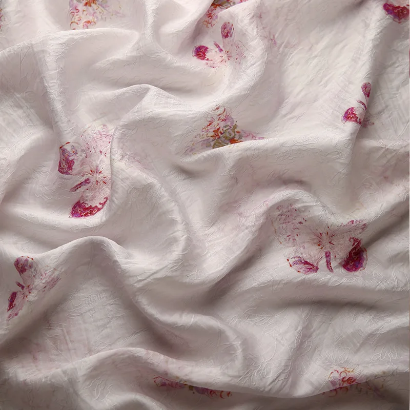 Летняя полупрозрачная жаккардовая ткань для шитья платья акриловая