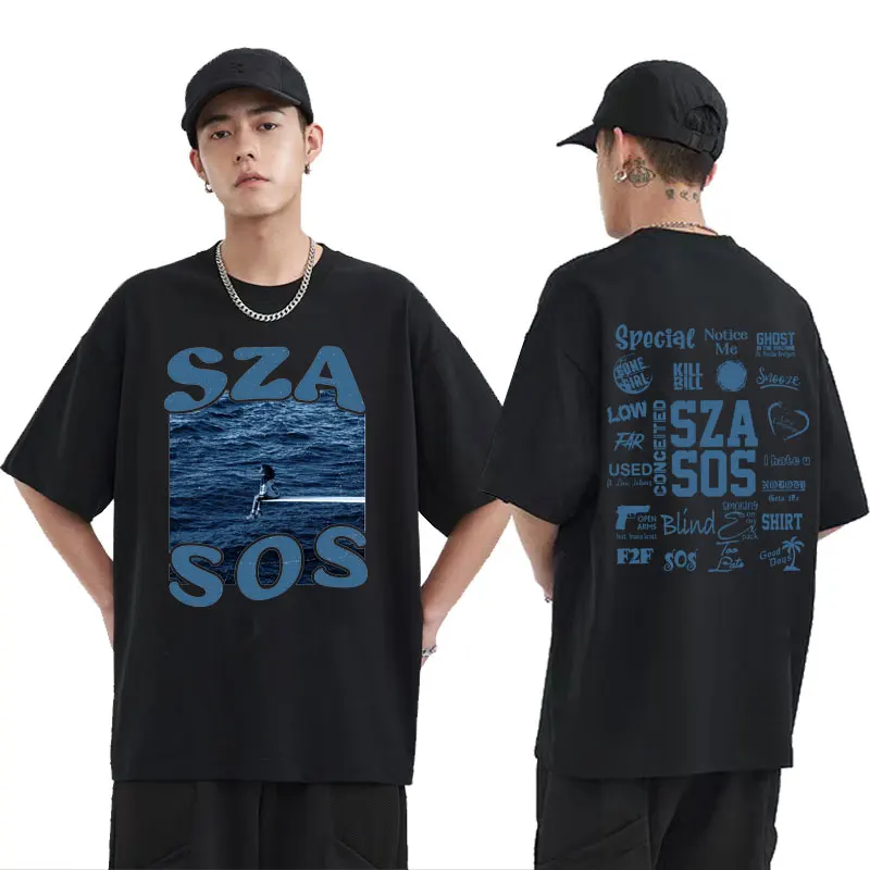 

SZA Music Album SOS Graphic Tshirt Men Women Vintage Casual Loose T-shirt Regular Summer Men's Hip Hop Premium Fitted T Shirts