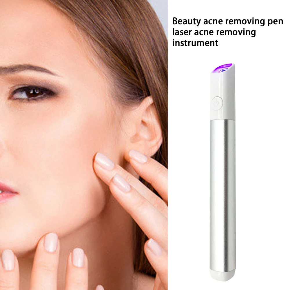 

Портативная лазерная ручка с сисветильник том для лечения акне, ручка для удаления пятен и морщин, Подогреваемые пятна, искусственная кожа