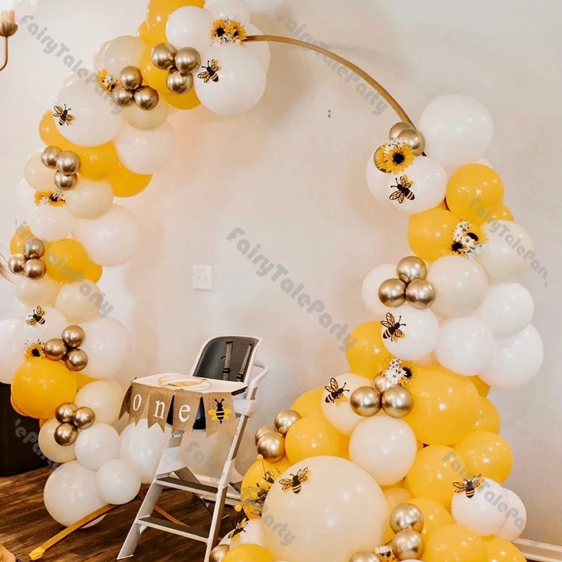 

131pcs Retro Lemon Balloons Garland Chrome Gold Matte White Natural Sand Latex Balloon Baby Shower Birthday Wedding Decorations