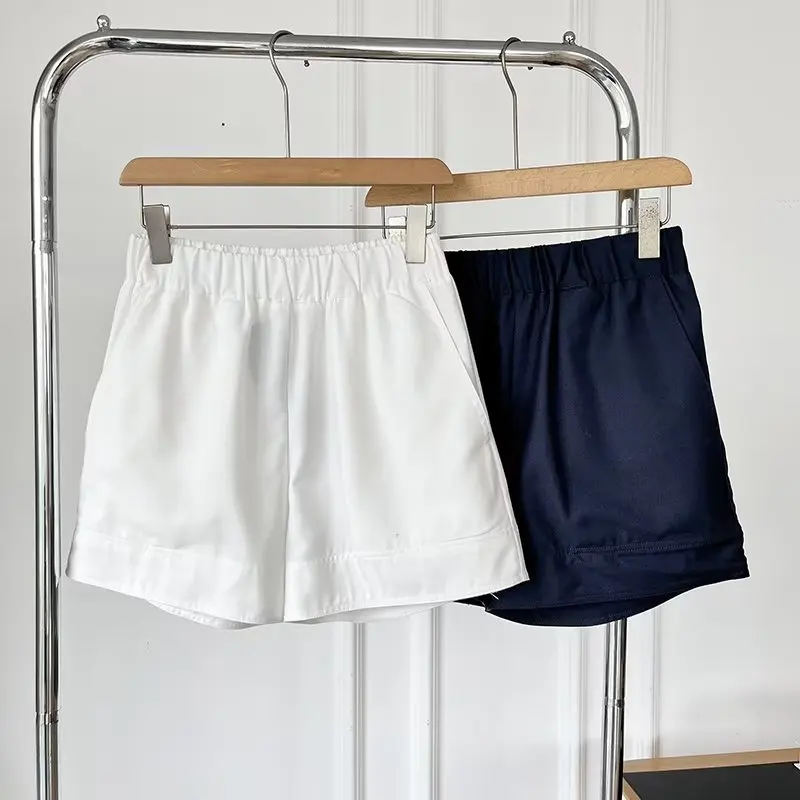 Jenny&Dave Summer Ladies Straight Casual Bermuda Women Fashion Simple Solid Color Loose Commuter Shorts