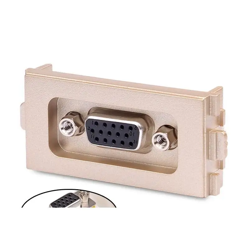 

VGA to plug module VGA female head module 15-pin VGA docking module projector ground socket module type 86