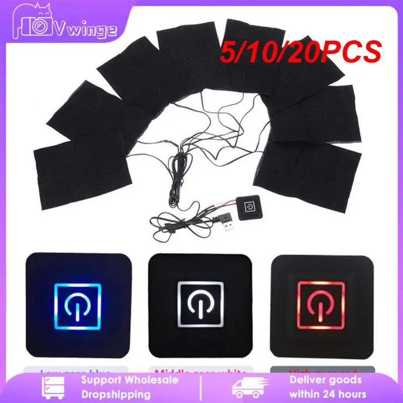 

5/10/20PCS Pads Heating Pads Vests Camping Hiking Vests Pads Electric Heated Usb Hiking Electric Clothes Heating Pads Dropship