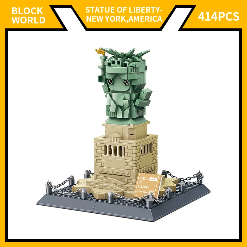 

World Architecture Model Building Q Version Of The Statue Of Liberty Plastic Blocks Toys for Kids Birthday Gift