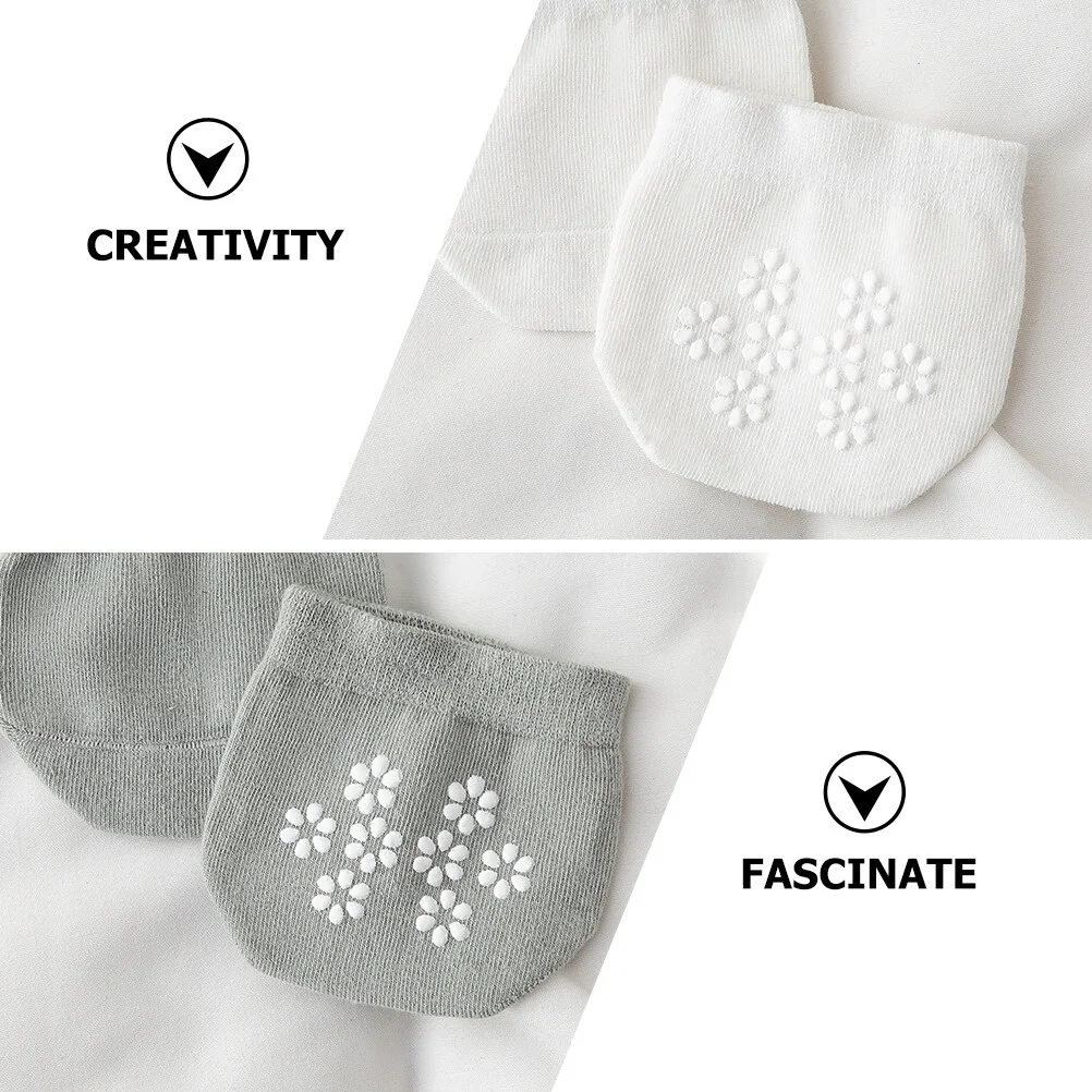 4 Pairs Jacket Non Slip Socks Women Sweat Absorbing Half Forefoot Cotton Shoes Palm Show Miss