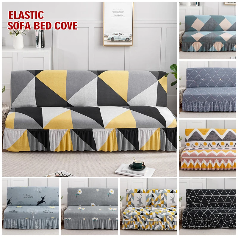 

Cartoon Geometric All Without Armless Sofa Bed Cover with Skirt Slipcover Fitted Couch Cover Washable High Elastic Fabric Deer