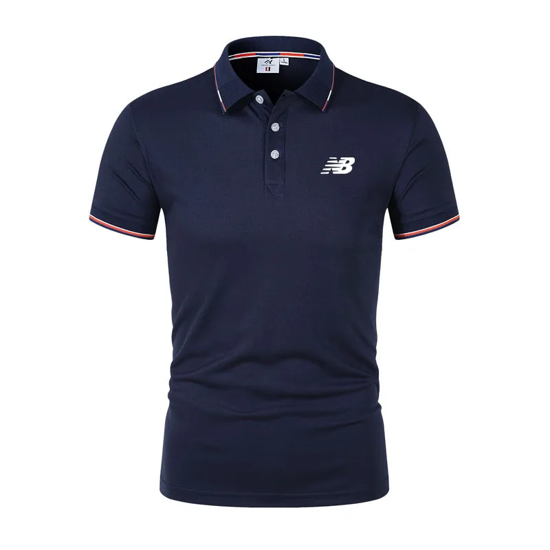 

Summer New Nb Men's Polo Shirts with Short Sleeve Turn Down Collar Casual Fashions Golf Polos Tennis Shirt Men Clothing