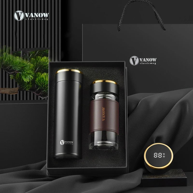 

Gift box packaging high-grade insulated cup intelligent men's and women's 316 engraved logo gift box tea cup water cup