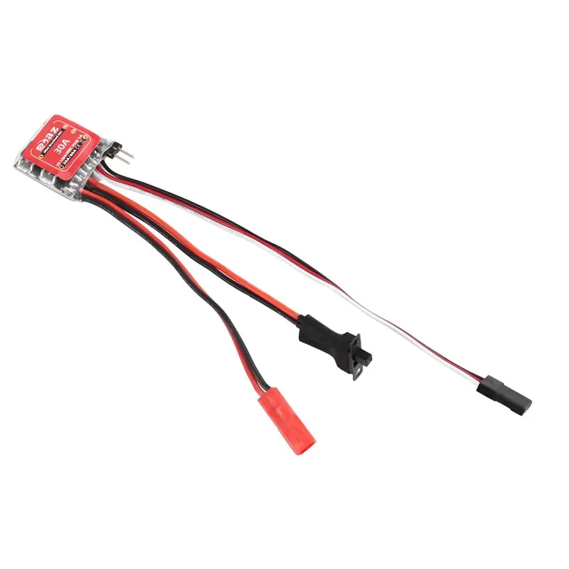 Фото A49K-2X Micro-ESC 30A, электронный регулятор скорости для коллекторных двигателей, 2S 4-8В, для DIY миниатюрных радиоуправляемых моделей 1/16, 1/18, 1/24 (автомобили, лодки, танки), с разъемом JST №3
