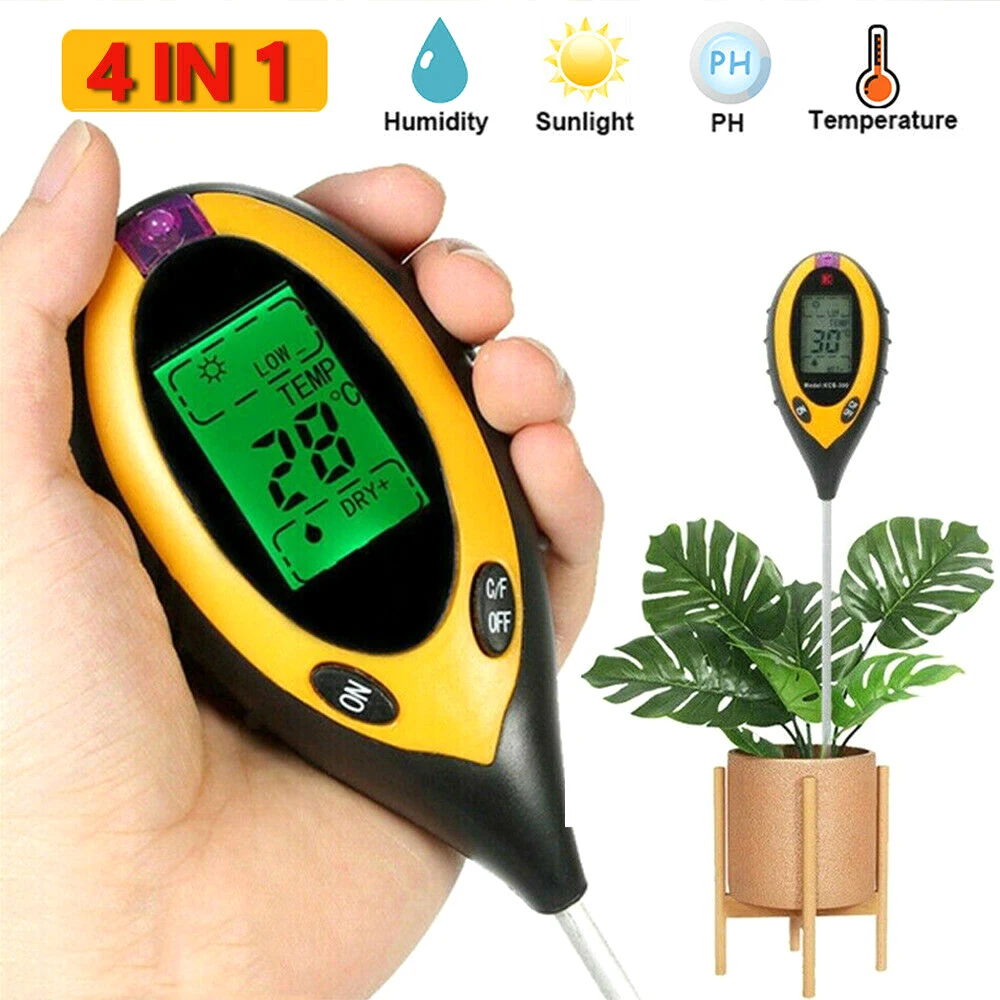 

Тестер pH почвы, 4 в 1 тестер влажности и кислотности почвы, измеритель влажности почвы, набор тестеров почвы для цветов, Прямая поставка