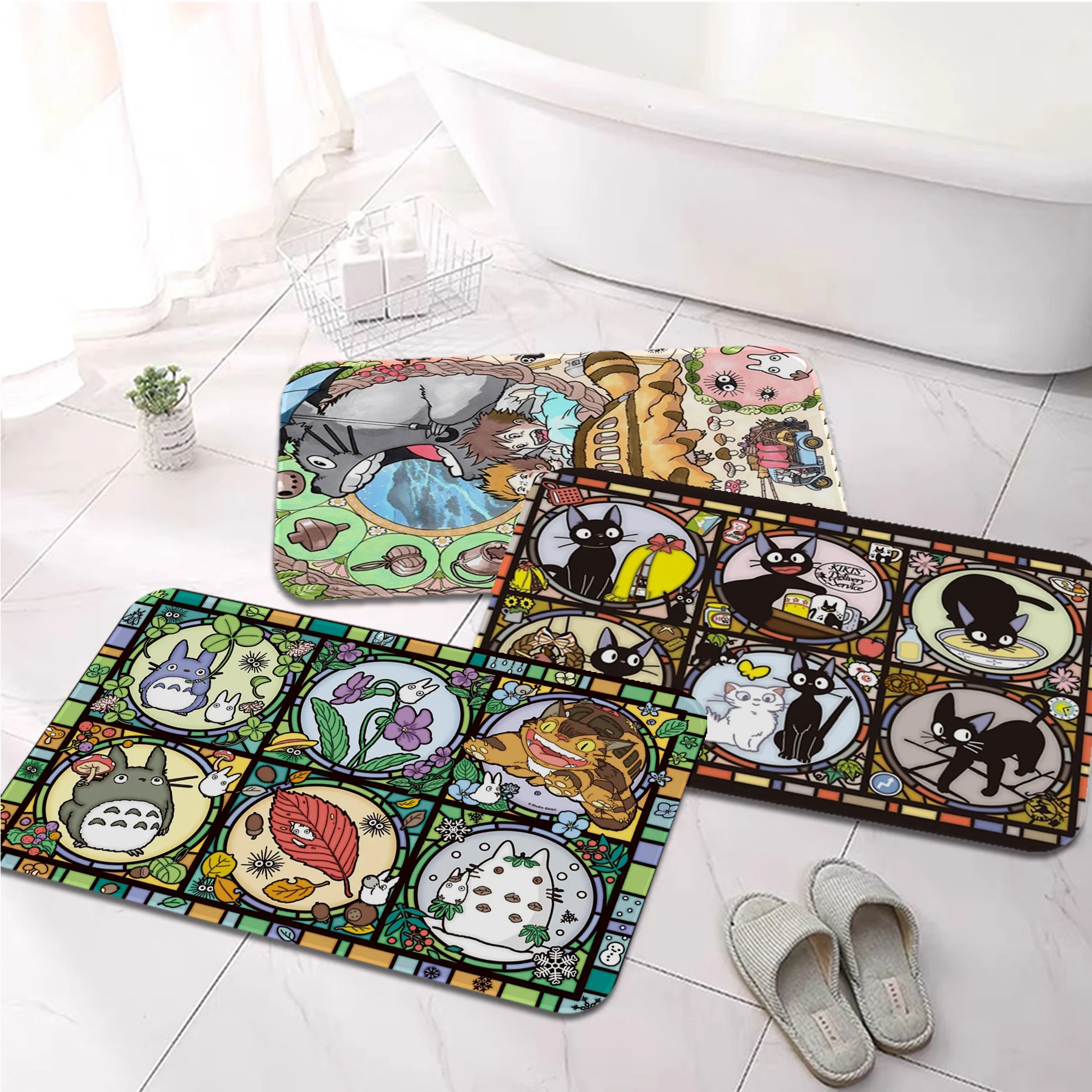 

Anime Totoro No Face Man Kitchen Mat Entrance Doormat Bedroom Home Floor Decoration Living Room Carpet Hallway Bathroom Rug