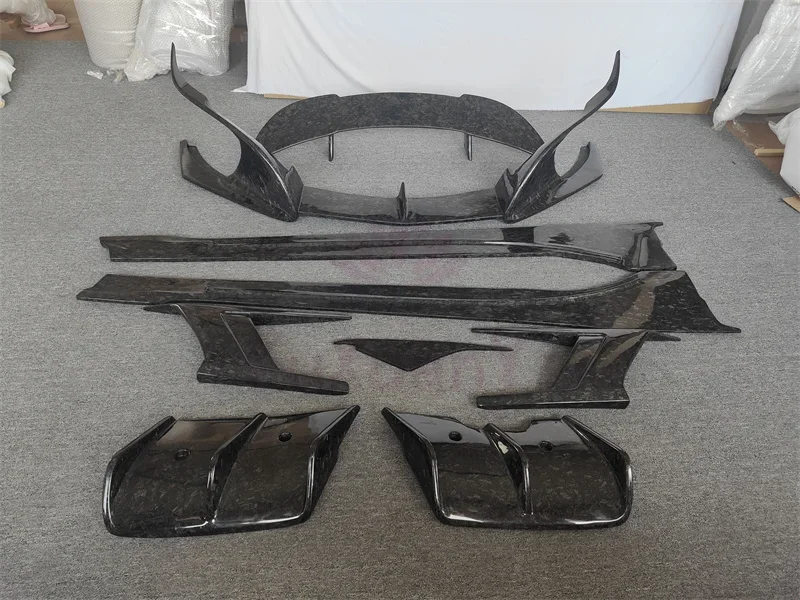 Кованые передние и задние диффузоры из настоящего углеродного волокна боковые
