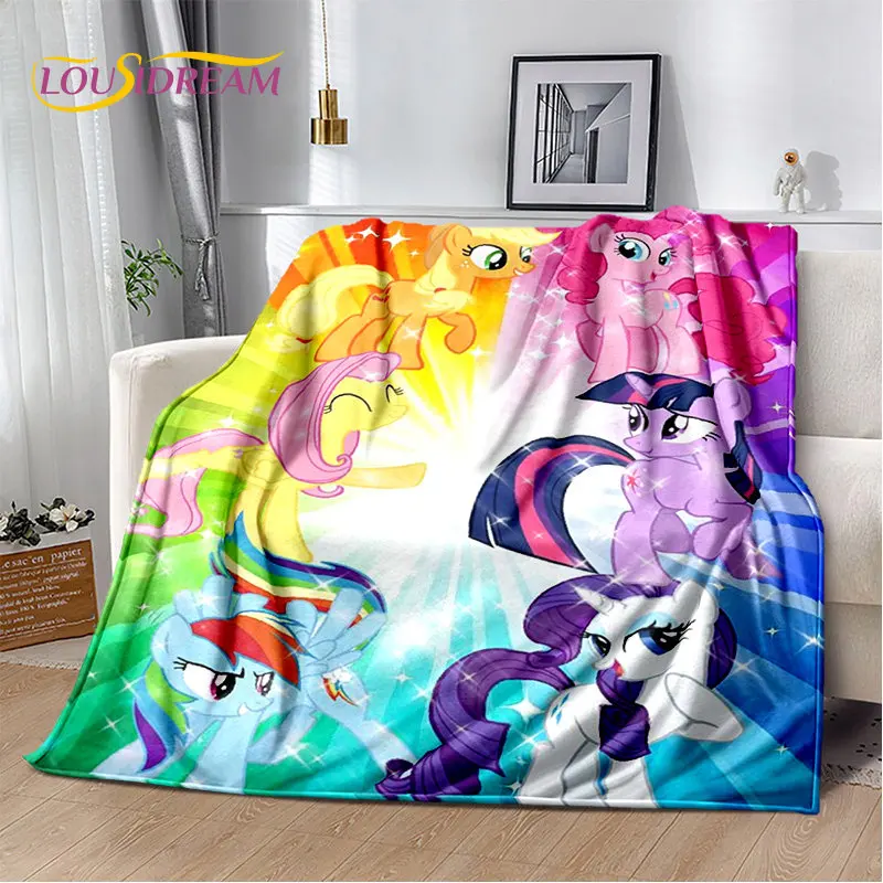 

Cute Pony 3D Cartoon Unicorn Soft Plush Blanket,Flannel Blanket Throw Blanket for Living Room Bedroom Bed Sofa Picnic Cover Kids