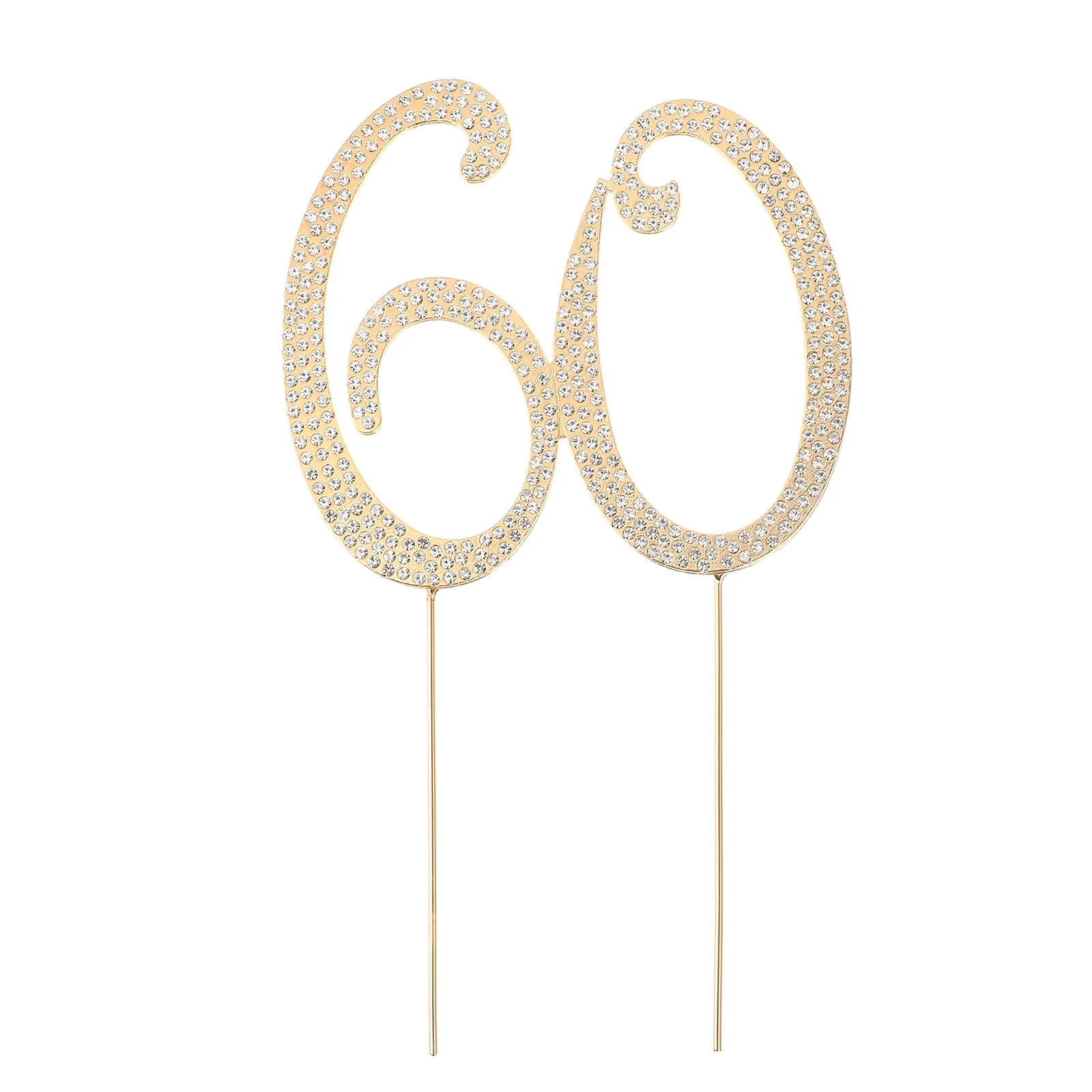 

Cupcake Topper Cake 60 Party Supplies Birthday Glitter Dessert 60Th Anniversary Year Props Booth Photo Ornament Decorations Pick