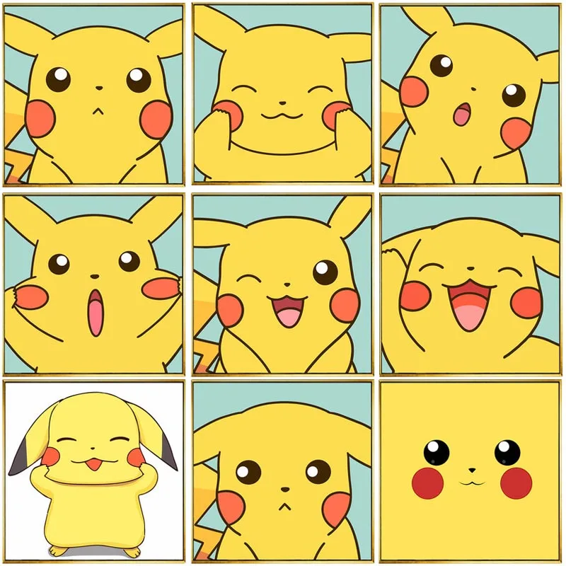 

Anime Poster Decor Pokémon Pikachu Canvas Painting Mural Living Room Bedroom Home Wall Decoration Kids Gift Frameless