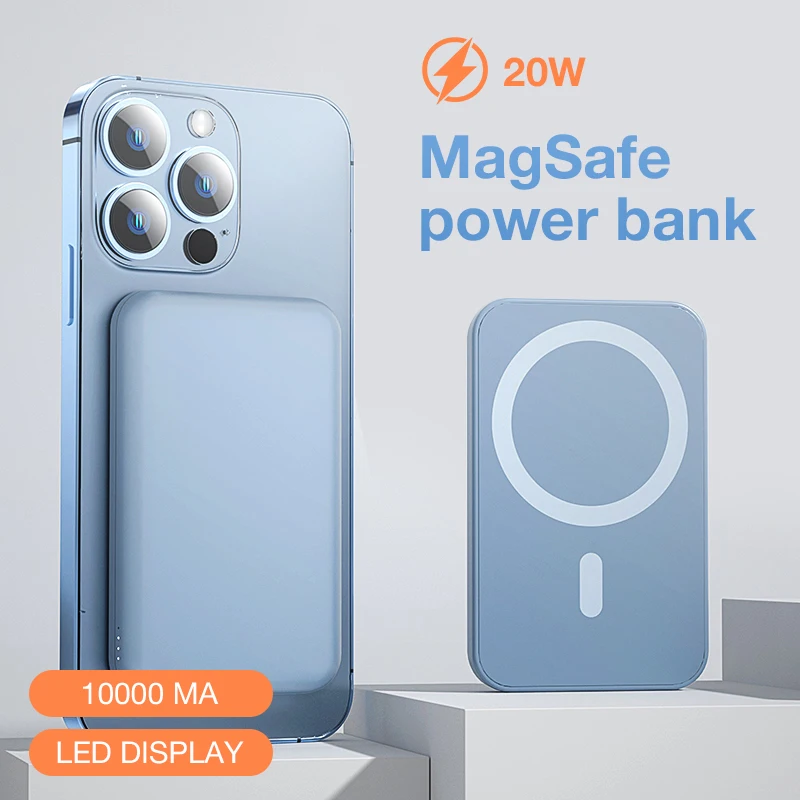 Портативный магнитный беспроводной внешний аккумулятор для iPhone запасной