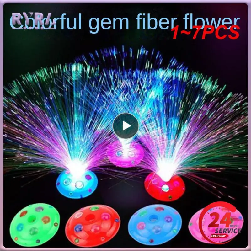 

1~7PCS Colored LED Fiber Optic Light Night Lamp Holiday Christmas Wedding Decoration Stars Shine In The Dark Kids Toys Nighting