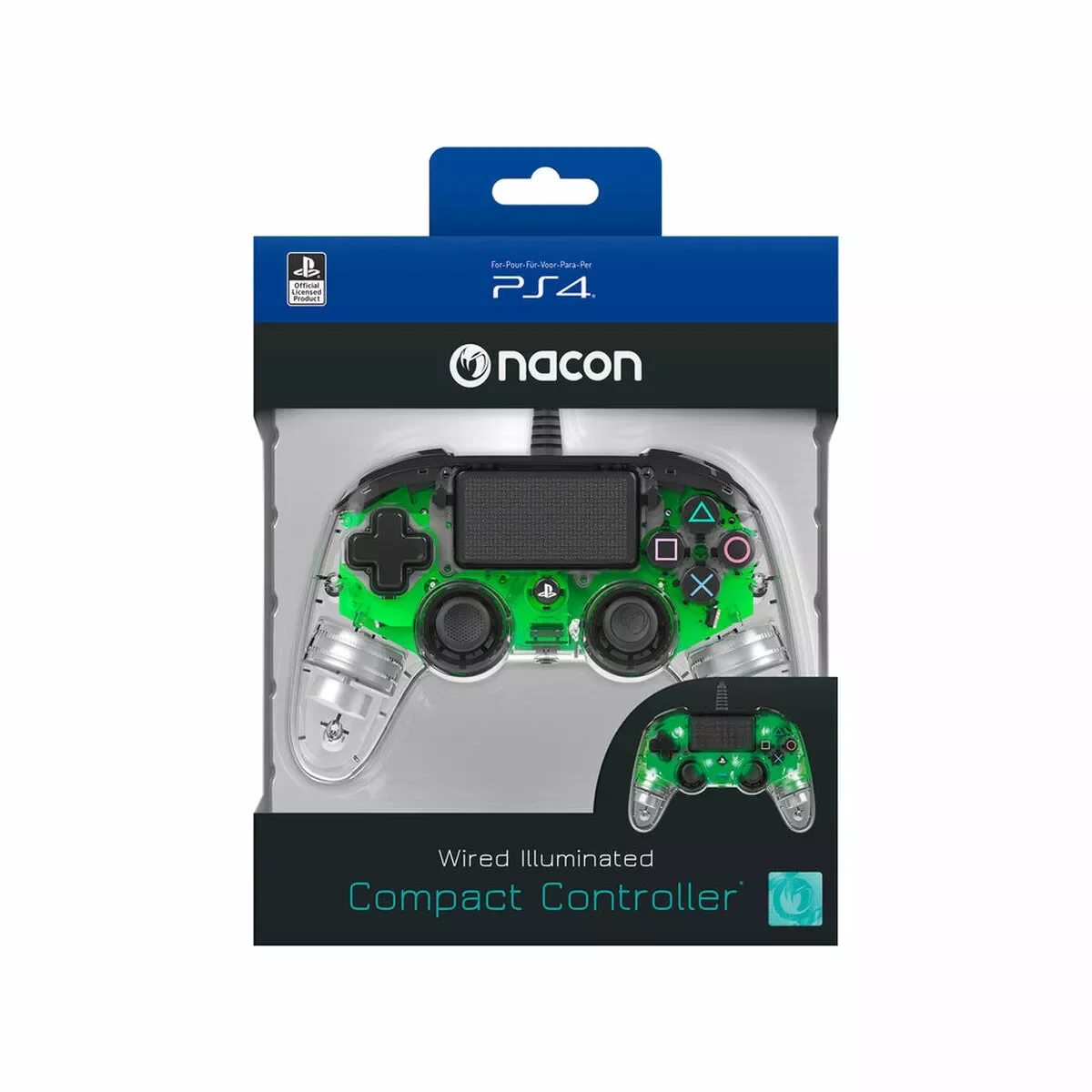 

NEW2023 Nacon Compact Controller Wired for PS4 illuminated green, with