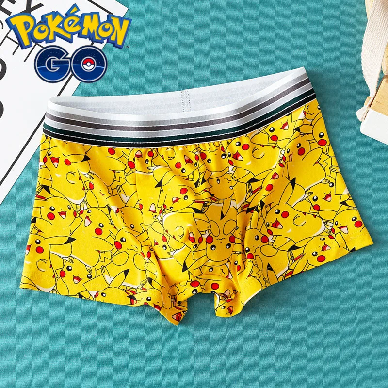 

Pokemon Anime Figure Pikachu Underwear for Men Comfortable Cotton Interesting Cartoon Graphic Panties Male Adolescents Gifts