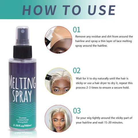 Плавящийся спрей для удержания кружева, 20 шт., клей-спрей для кружевных париков под частной торговой маркой для удержания париков, 100 мл, 3,38 унции, клей-спрей для кружева Perruque
