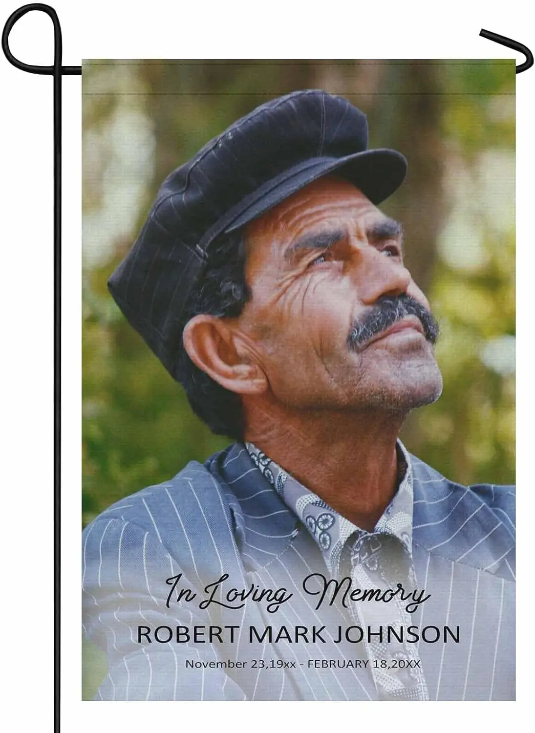 Custom Memorial Garden Flag with Photo in Loving Memory Personalized Yard Flags 12x18 Double Sided Grave Decorations for Cemeter