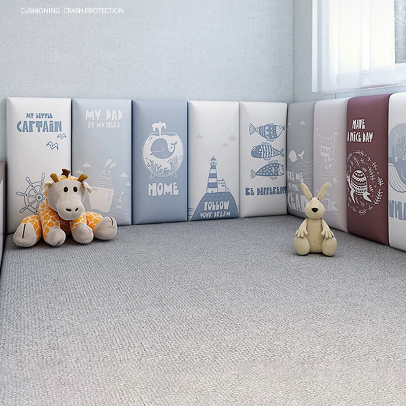 

Bedroom decoration self-adhesive wallpaper children's furniture anti-collision bed headboard wall stickers soft package tatami
