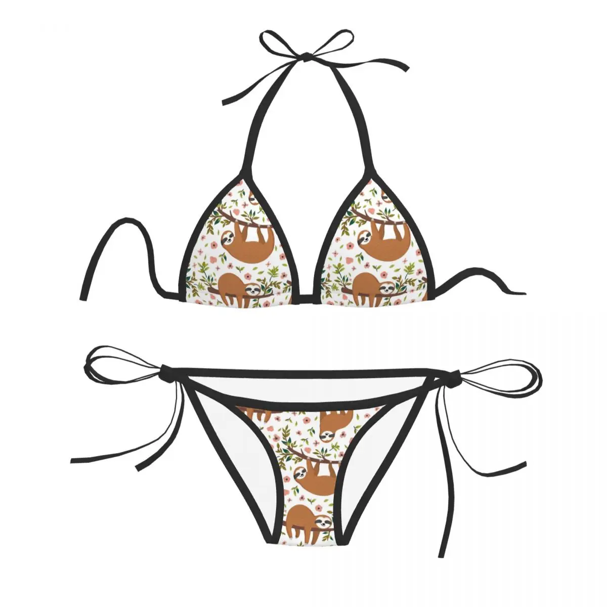 

Sexy Brazilian Thong Bikini Mujer Swimwear Women 2023 Cute Sloth On Tree Summer Beachwear