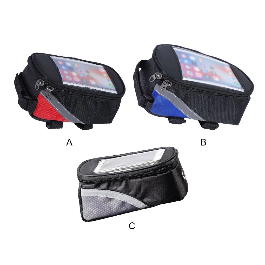 Bike Frame Bag Universal Top Tube Pouch Organization Holder Phone Touch Bags Outdoor Cycling  Phone Holding Pouches  Red