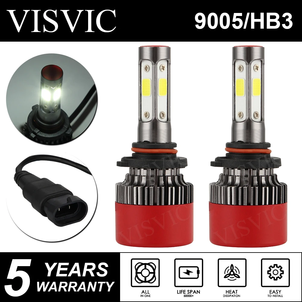 

VISVIC 9005 HB3 LED Headlight 6000K White Bulbs Conversion Kit High Beam Bright