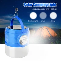 12w solar 48 led camping light usb rechargeable tent light dual light source 3 modes camping light waterproof for hiking fishing