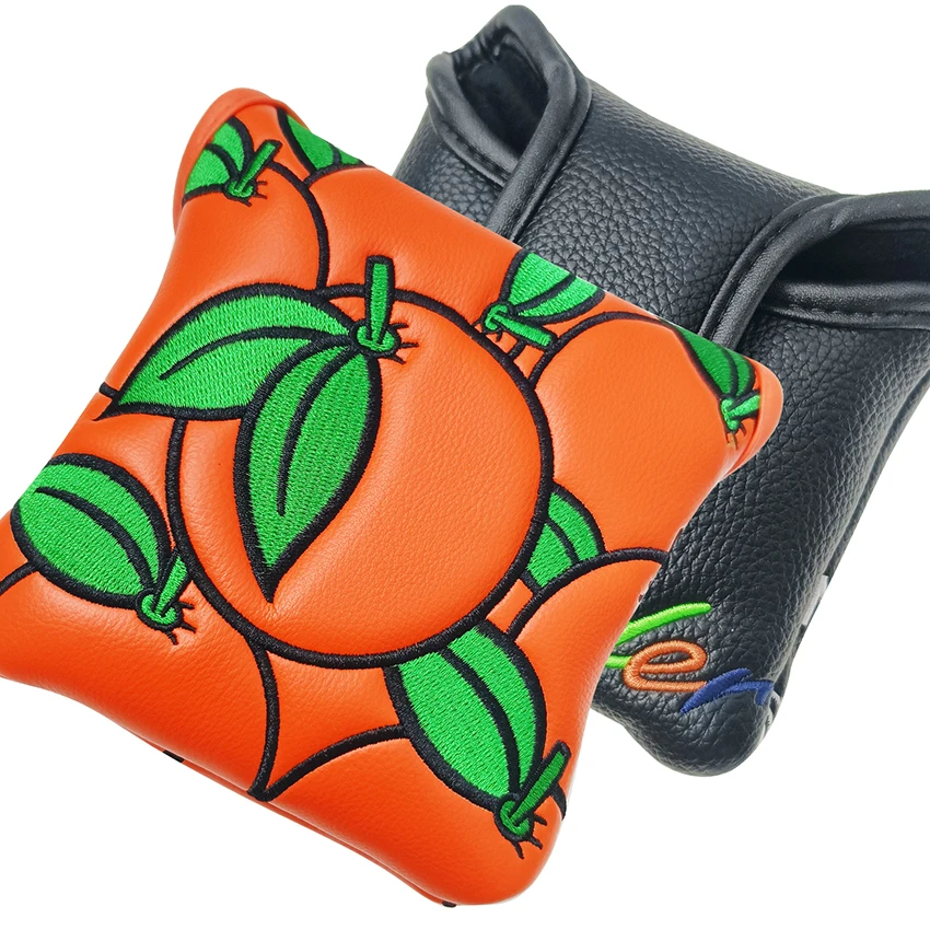 Golf Putter Cover Orange And Black Spider Putter Headcover Golf Club Putter Head Covers Elegant Embroidery Premium Leather