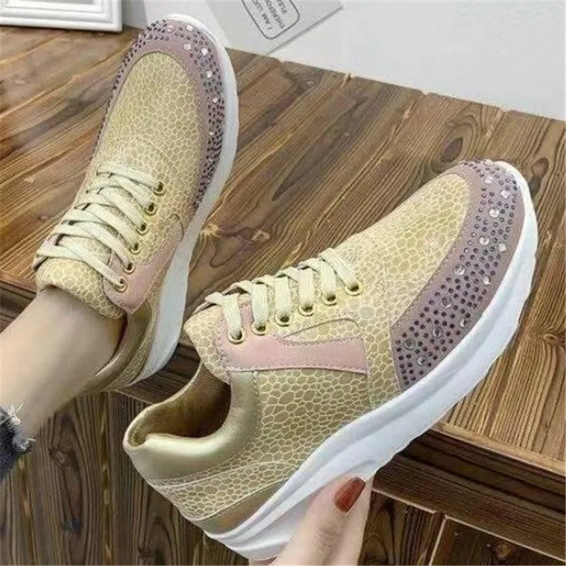 Women's Sports Shoes on The New Leopard Print Women's Vulcanized Shoes Thick-soled Sports Women's Breathable Thickened Sneakers