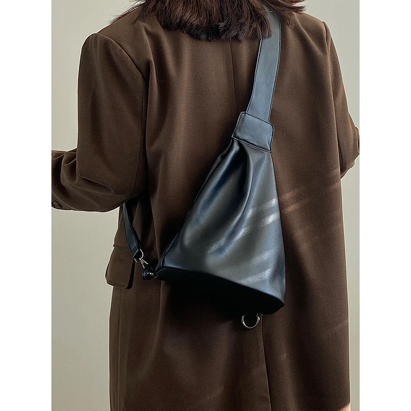 Diinovivo Fashion Chest Bag For Women Crossbody Bag Brand Designer Bucket Bag PU Leather Shoulder Bag Female Bag Purse WHDV2248