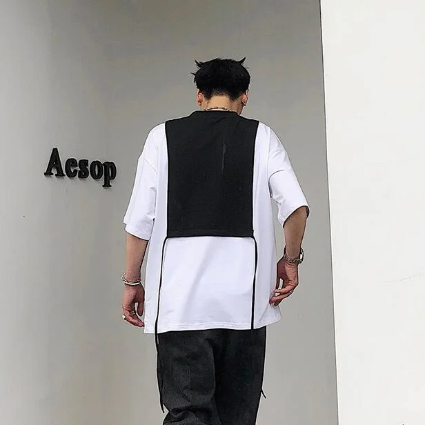 

Бесплатная доставка, Новинка лета 2022, удобная мужская футболка с коротким рукавом, трендовый корейский топ в стиле Джокера, футболки с имита...