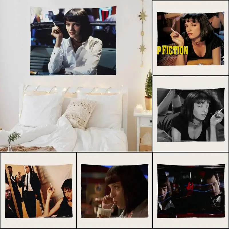 

Pulp Fiction Tapestry Art Printing Cheap Hippie Wall Hanging Bohemian Wall Tapestries