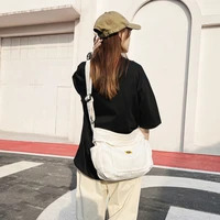canvas shoulder bag for woman leisure messenger bag casual shopper eco bag korean student crossbody bags large capacity satchel