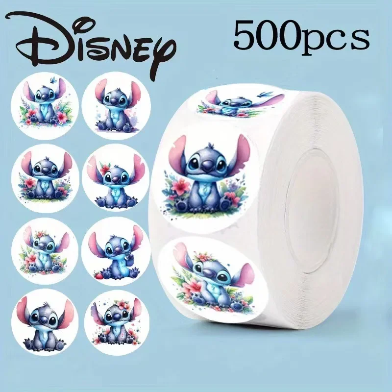 500 шт./рулон наклейки Disney Stitch аниме-фигурки круглые уплотнения для справочника