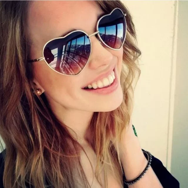 

2022 Ladies Heart Shaped Sunglasses metal Women Brand Designer Fashion Rimless LOVE Glasses Ray Men Mirror oculos de sol