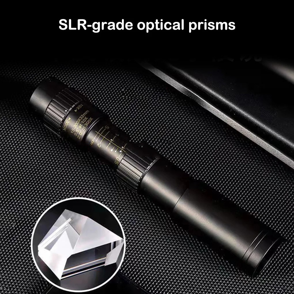 

10-300x40 Metal Monocular Zooms Telescope Portable Long Range Spyglass Optical Prisms Sight Hunting for Travel