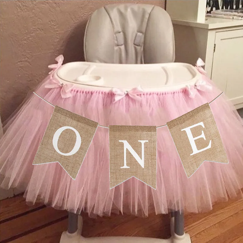 Набор Для Празднования Первого Дня Рождения-баннер На Спинку Стула Гирлянда Флаг