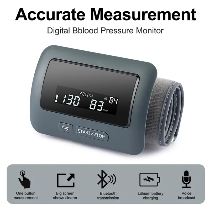 

2022 new Bluetooth sphygmomanometer USB charging intelligent sphygmomanometer arm type blood pressure monitor Russian voice