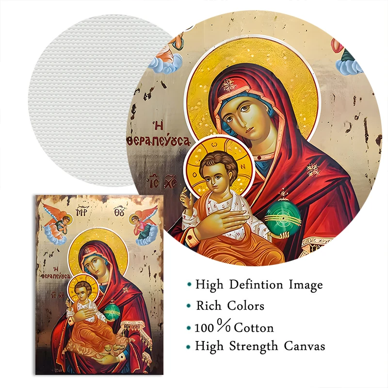 Дева Мария и Иисус икона панагии мать Бога Православное византийное религиозное