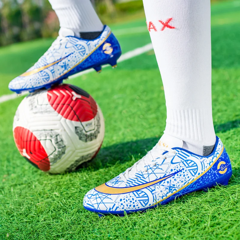 New Low-Top Men's Soccer Shoes TF/FG Anti-Skid Grass Training Shoes Football Boots Outdoor Children's Wear Resistant Sneakers